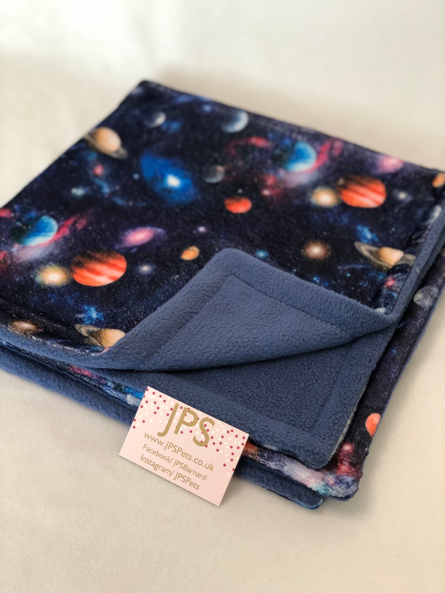 Blanket 28 x 28 inch - Digital Space cuddle fleece & Denim blue