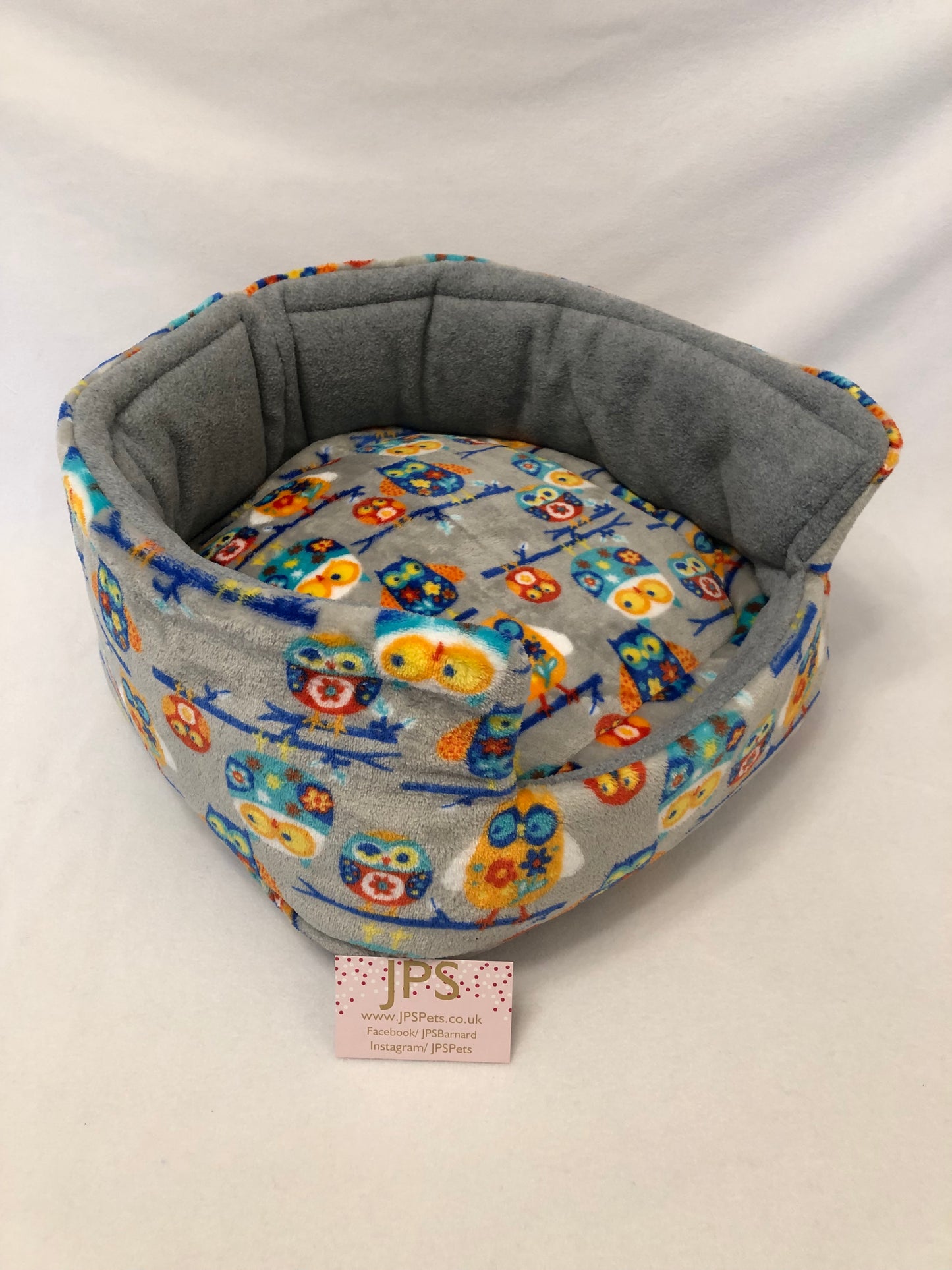 Cuddle Cup 16 Inch - grey owl cuddle fleece & grey