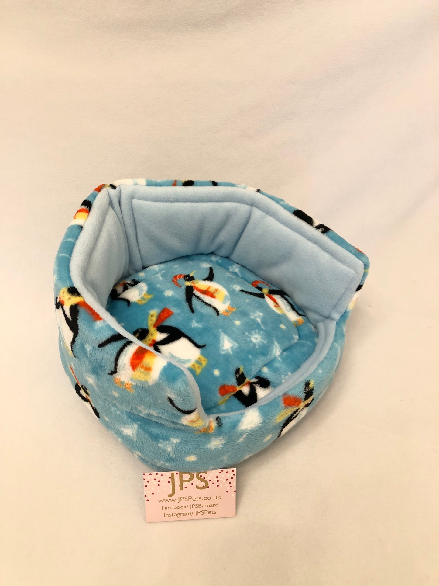 Cuddle Cup 11 Inch - Penguin cuddle fleece & Baby Blue