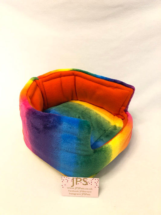 Cuddle Cup 11 Inch - Rainbow cuddle fleece & Orange