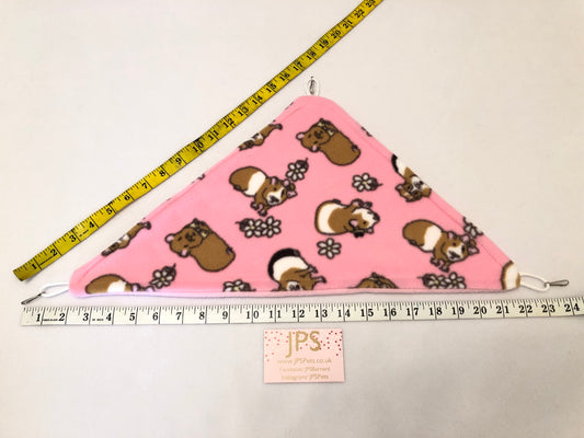 Corner Hammock - pink guinea pig & choose your own plain colour underside