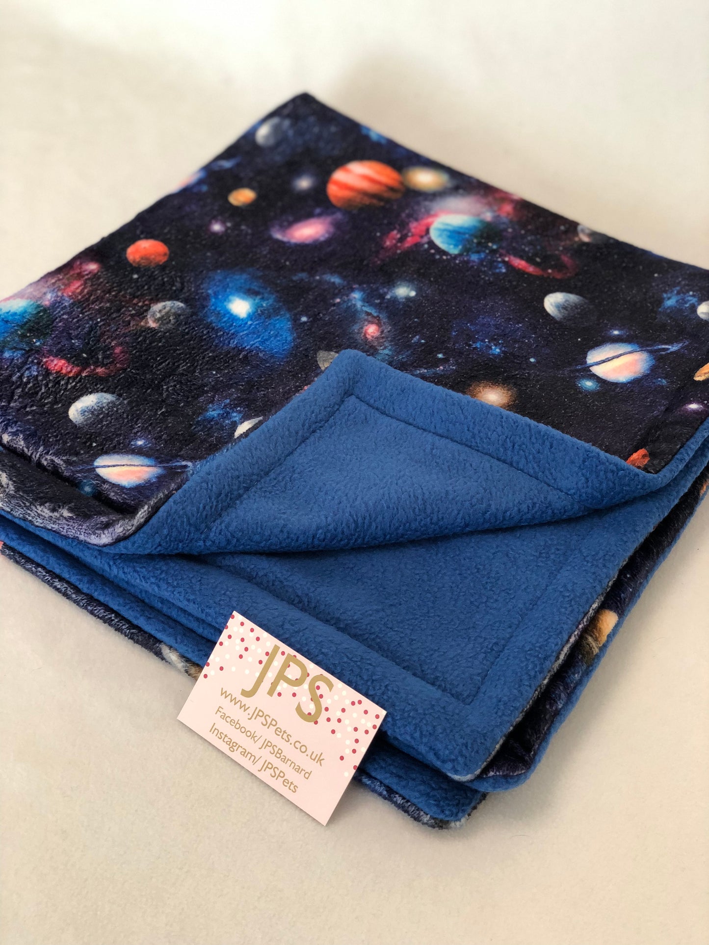 Blanket 28 x 28 inch - Digital Space cuddle fleece & Royal blue