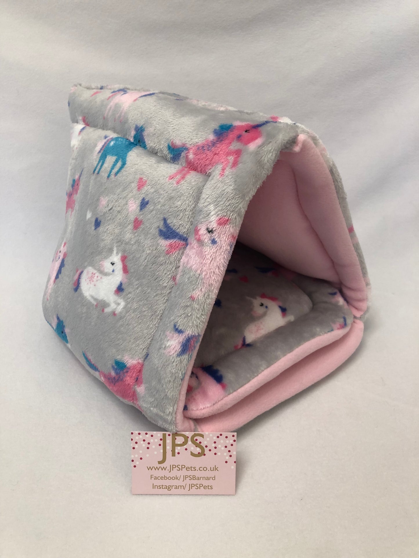 Igloo teepee - Grey unicorn cuddle fleece & Baby Pink