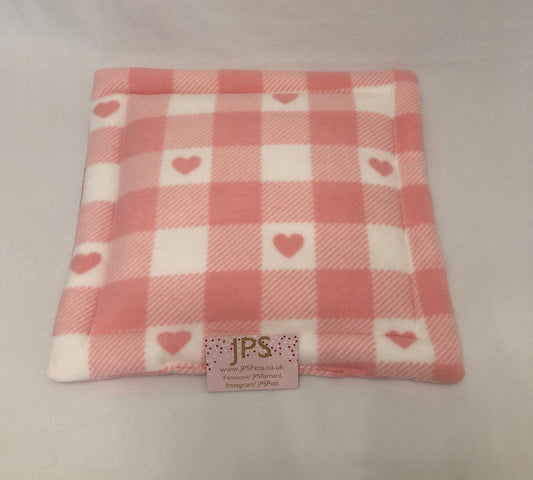 18 inch lap pad - Pink Chequered hearts
