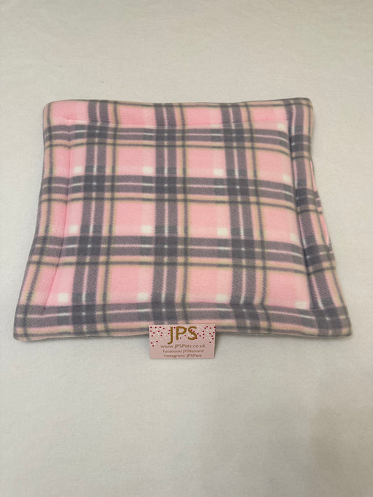15 x 17 Lap pad - pink tartan & grey