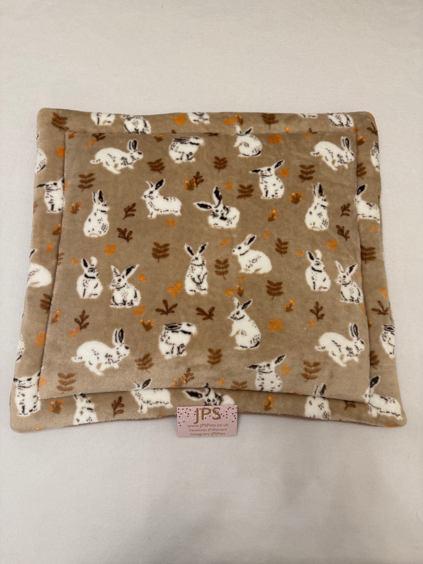 19 x 21 Lap pad - beige bunny cuddle fleece and mocha