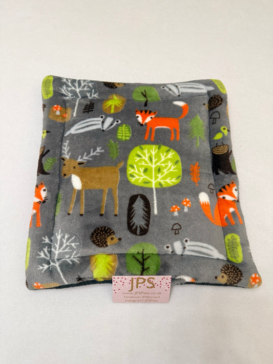 13 x 14 Lap pad - grey woodland cuddle fleece & charcoal