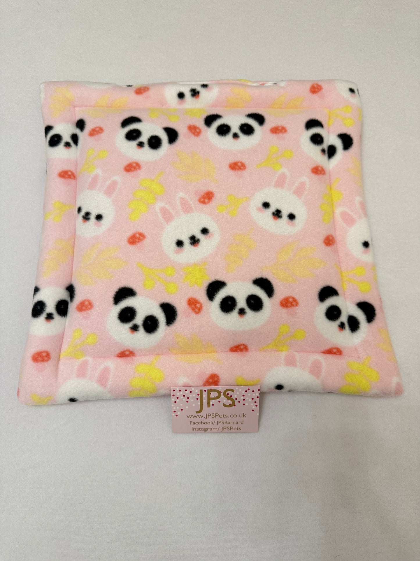 Lap pad 14 x 14 - pink bunnies & panda