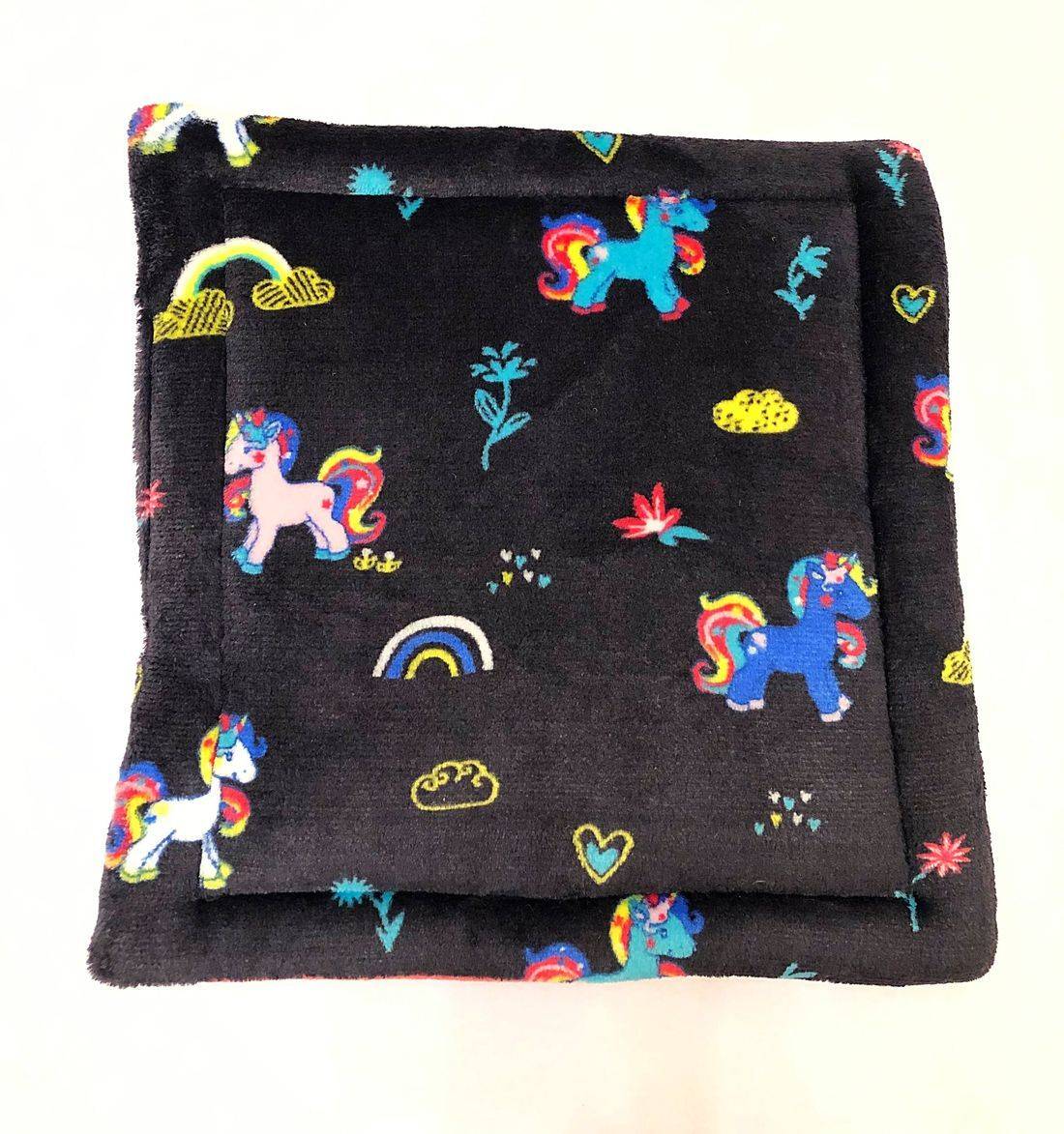 Navy Rainbow Unicorn Cuddle Fleece Lap pad